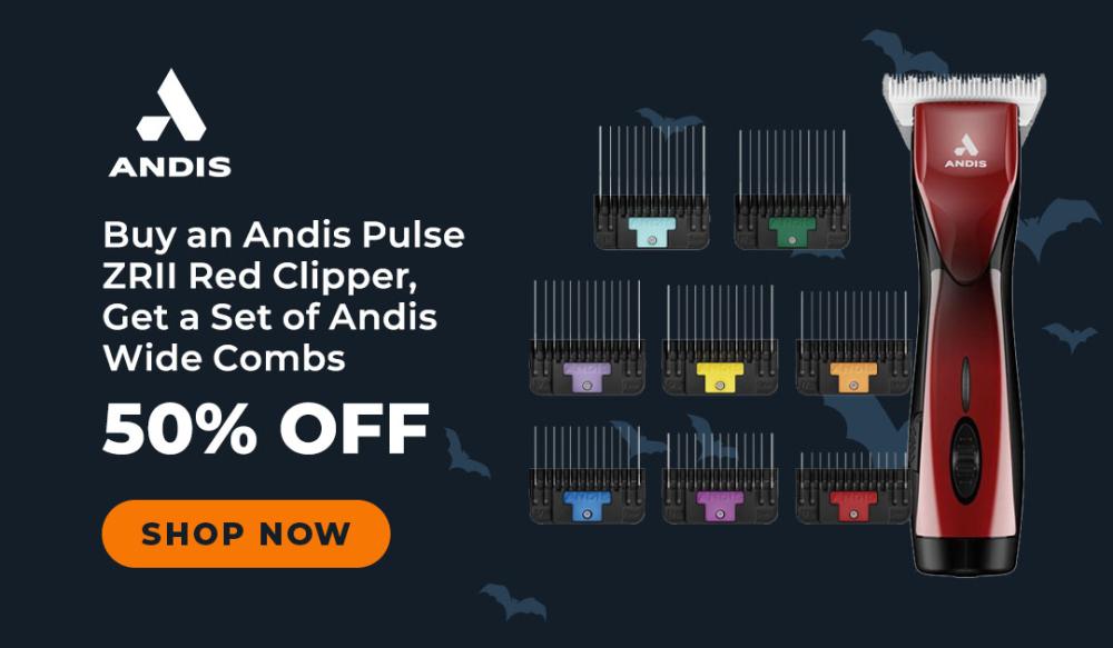 50% off Andis Wide Combs with Pulse ZRII RED