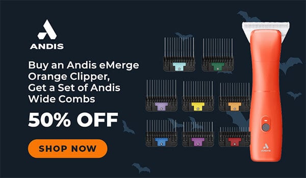 50% off Andis Wide Combs with eMerge Orange