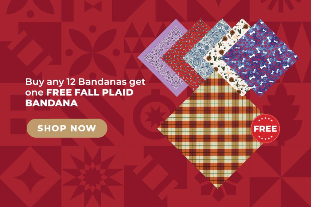 Buy 12 Bandanas, get Plaid one free