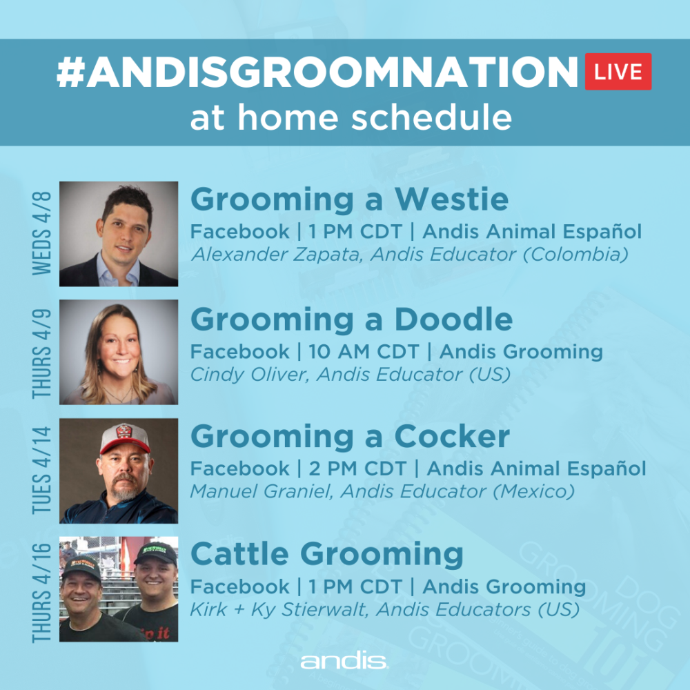 #AndisGroomNation at home live demos for quarantined groomers