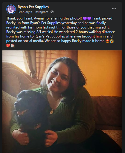 Rocky reunited with Mom! 