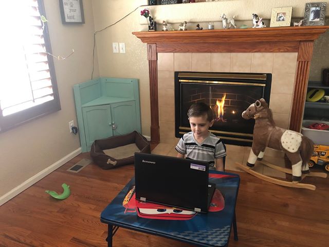 Sara's son "working from home" 