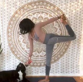 Deja Pearson doing yoga