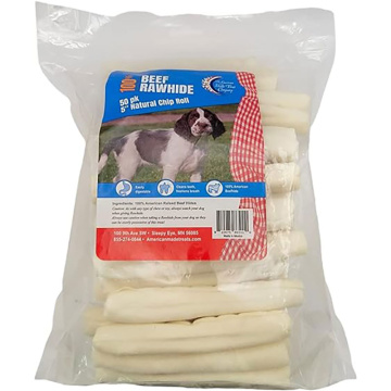 Rawhide Beef 5 inch Natural Chip Roll - 50 pack