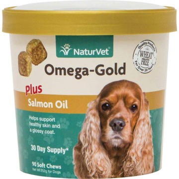 NaturVet Omega-Gold Plus Salmon Oil Soft Chews 90 Count