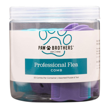 Paw Brothers Flea Comb 50pcs/Tub Teal & Purple