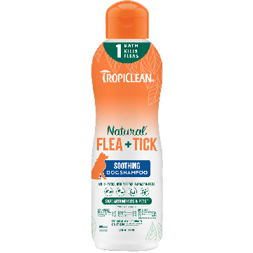 Tropiclean Natural Flea & Tick Shampoo Plus Soothing 20 oz