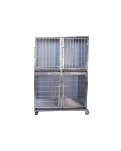 Paw Brothers Professional Stainless Steel Hybrid Modular Cage Half Bank Complete