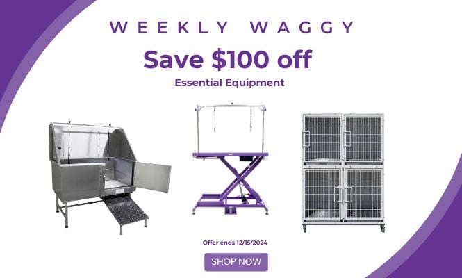 Weekly Waggy: $100 off Equipment. Offer ends 12/15/2024.