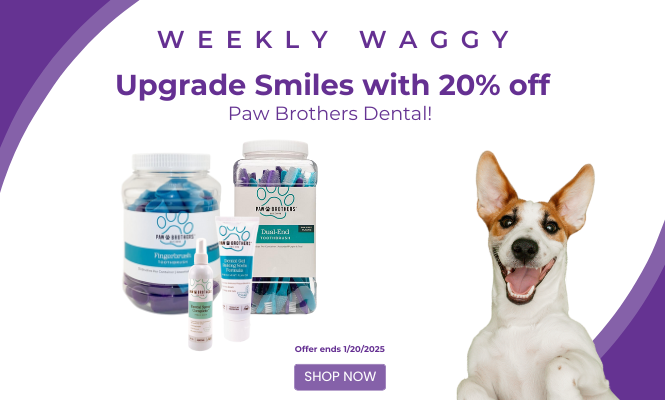 Weekly Waggy: 20% off Paw Brothers Dental . Offer ends 01/20/2025.